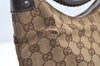 Authentic GUCCI Vintage Shoulder Bag Purse GG Canvas Leather 115003 Brown 9681J