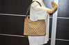 Authentic GUCCI Vintage Shoulder Bag Purse GG Canvas Leather 115003 Brown 9681J