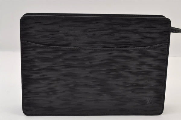 Authentic Louis Vuitton Epi Pochette Homme Clutch Hand Bag Black M52522 LV 9684I