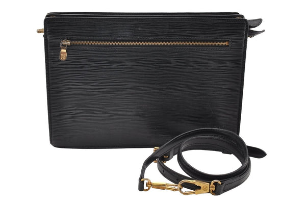 Authentic Louis Vuitton Epi Enghien 2Way Shoulder Clutch Bag M52112 Black 9685I