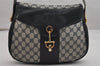 Authentic GUCCI Vintage Shoulder Hand Bag Purse GG PVC Leather Navy Blue 9685J