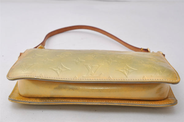 Authentic Louis Vuitton Vernis Lexington Hand Bag Pouch Yellow M91056 LV 9686I