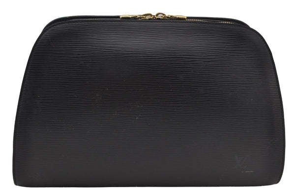 Authentic Louis Vuitton Epi Dauphine GM Pouch Clutch Bag Black M48432 LV 9687I