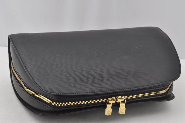 Authentic Louis Vuitton Epi Dauphine GM Pouch Clutch Bag Black M48432 LV 9687I