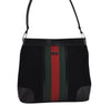 Authentic GUCCI Web Sherry Line Shoulder Bag Suede Leather 33900 Black 9687J