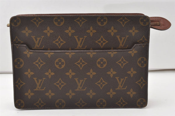 Authentic Louis Vuitton Monogram Pochette Homme Clutch Hand Bag M51795 LV 9688I