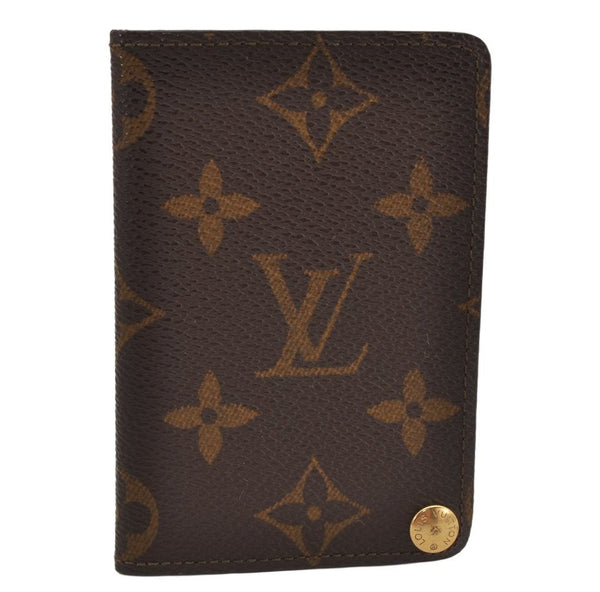 Auth Louis Vuitton Monogram Porte Cartes Credit Pression M60937 Card Case 9688J