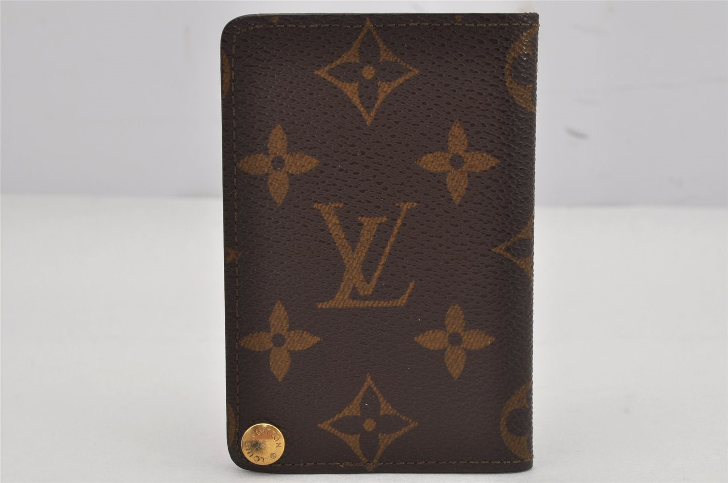 Auth Louis Vuitton Monogram Porte Cartes Credit Pression M60937 Card Case 9688J