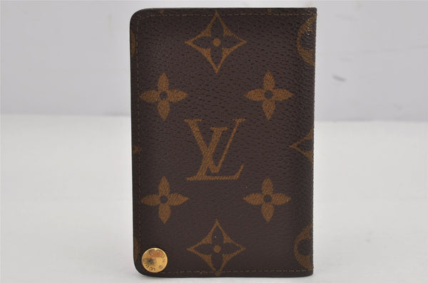 Auth Louis Vuitton Monogram Porte Cartes Credit Pression M60937 Card Case 9688J