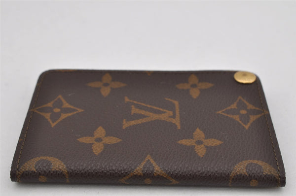 Auth Louis Vuitton Monogram Porte Cartes Credit Pression M60937 Card Case 9688J