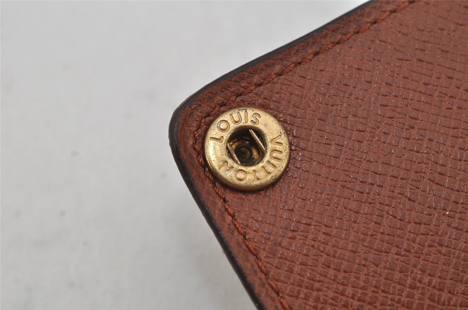 Auth Louis Vuitton Monogram Porte Cartes Credit Pression M60937 Card Case 9688J