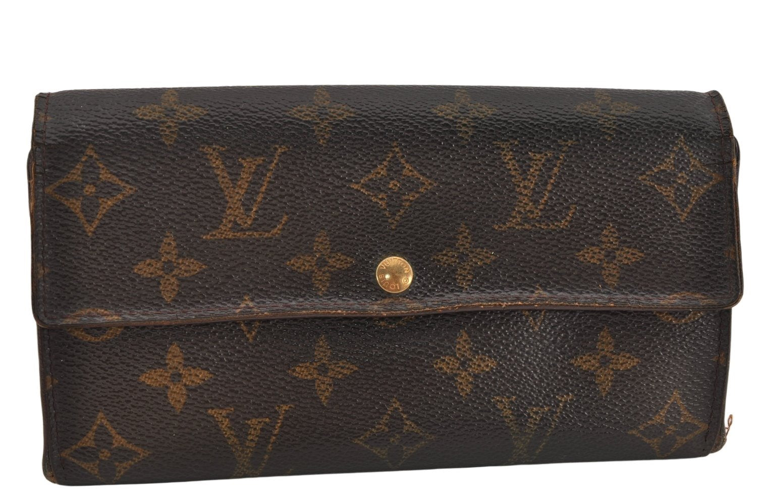 Auth Louis Vuitton Monogram Pochette Porte Monnaie Credit Wallet M61725 LV 9689J