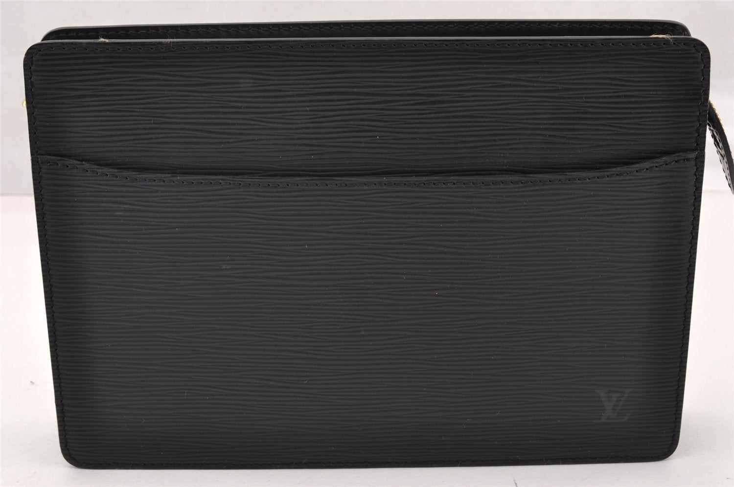 Authentic Louis Vuitton Epi Pochette Homme Clutch Hand Bag Black M52522 LV 9690I