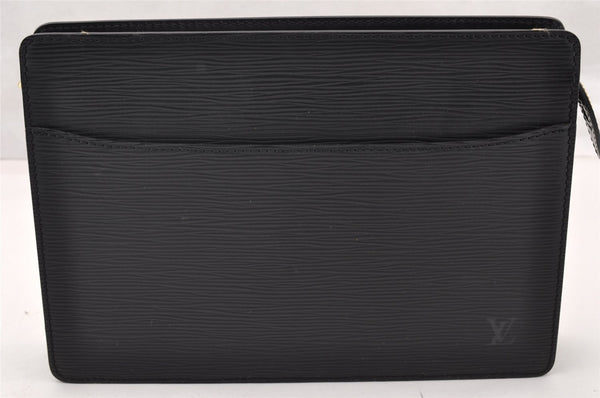 Authentic Louis Vuitton Epi Pochette Homme Clutch Hand Bag Black M52522 LV 9690I