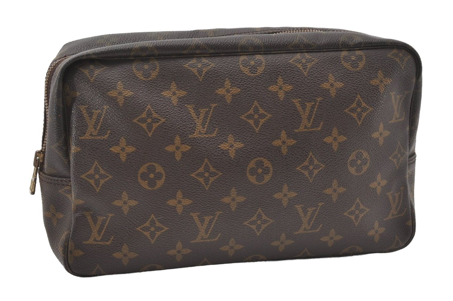 Auth Louis Vuitton Monogram Trousse Toilette 28 Clutch Hand Bag M47522 LV 9691I