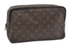 Auth Louis Vuitton Monogram Trousse Toilette 28 Clutch Hand Bag M47522 LV 9691I