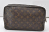 Auth Louis Vuitton Monogram Trousse Toilette 28 Clutch Hand Bag M47522 LV 9691I