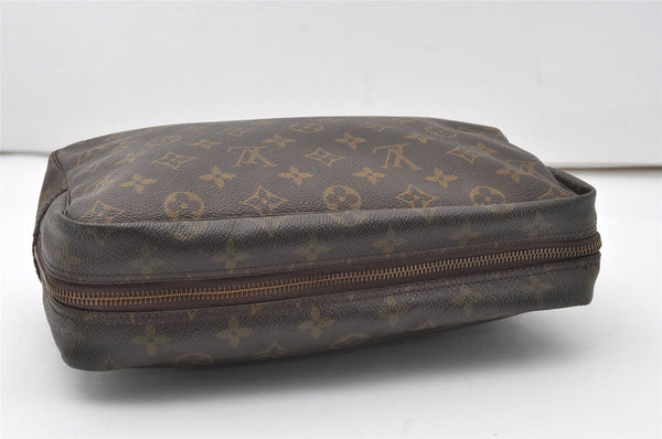 Auth Louis Vuitton Monogram Trousse Toilette 28 Clutch Hand Bag M47522 LV 9691I