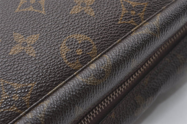 Auth Louis Vuitton Monogram Trousse Toilette 28 Clutch Hand Bag M47522 LV 9691I