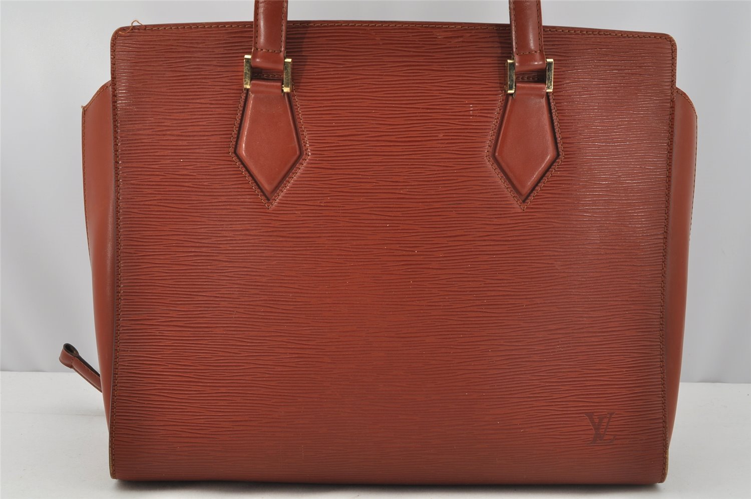 Authentic Louis Vuitton Epi Duplex Shoulder Tote Bag Brown M52423 LV Junk 9692I