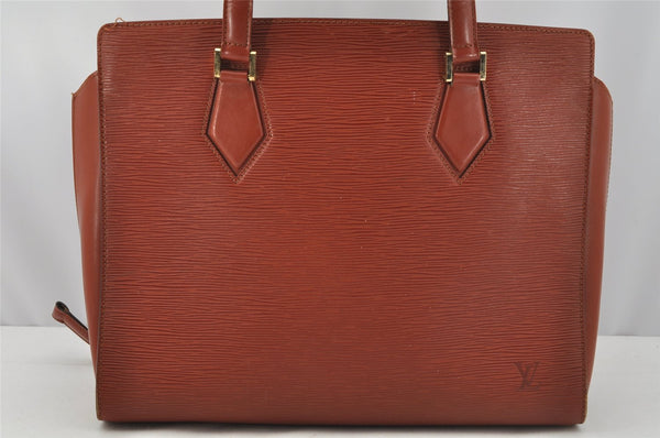 Authentic Louis Vuitton Epi Duplex Shoulder Tote Bag Brown M52423 LV Junk 9692I