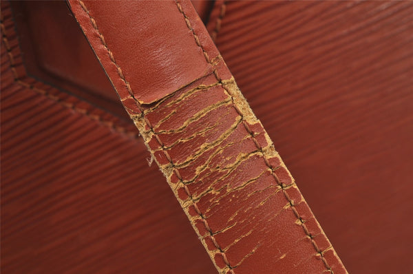 Authentic Louis Vuitton Epi Duplex Shoulder Tote Bag Brown M52423 LV Junk 9692I