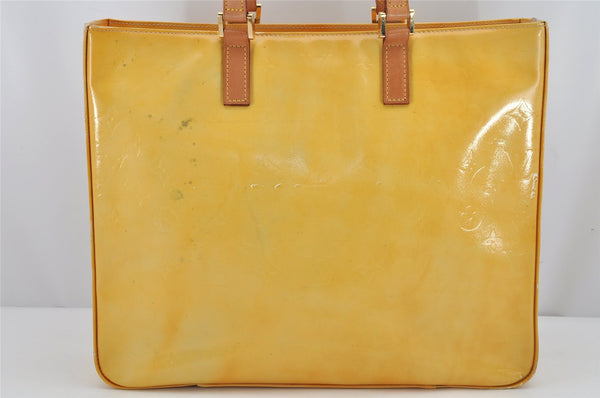 Authentic Louis Vuitton Vernis Columbus Shoulder Tote Bag Yellow M91028 LV 9693J