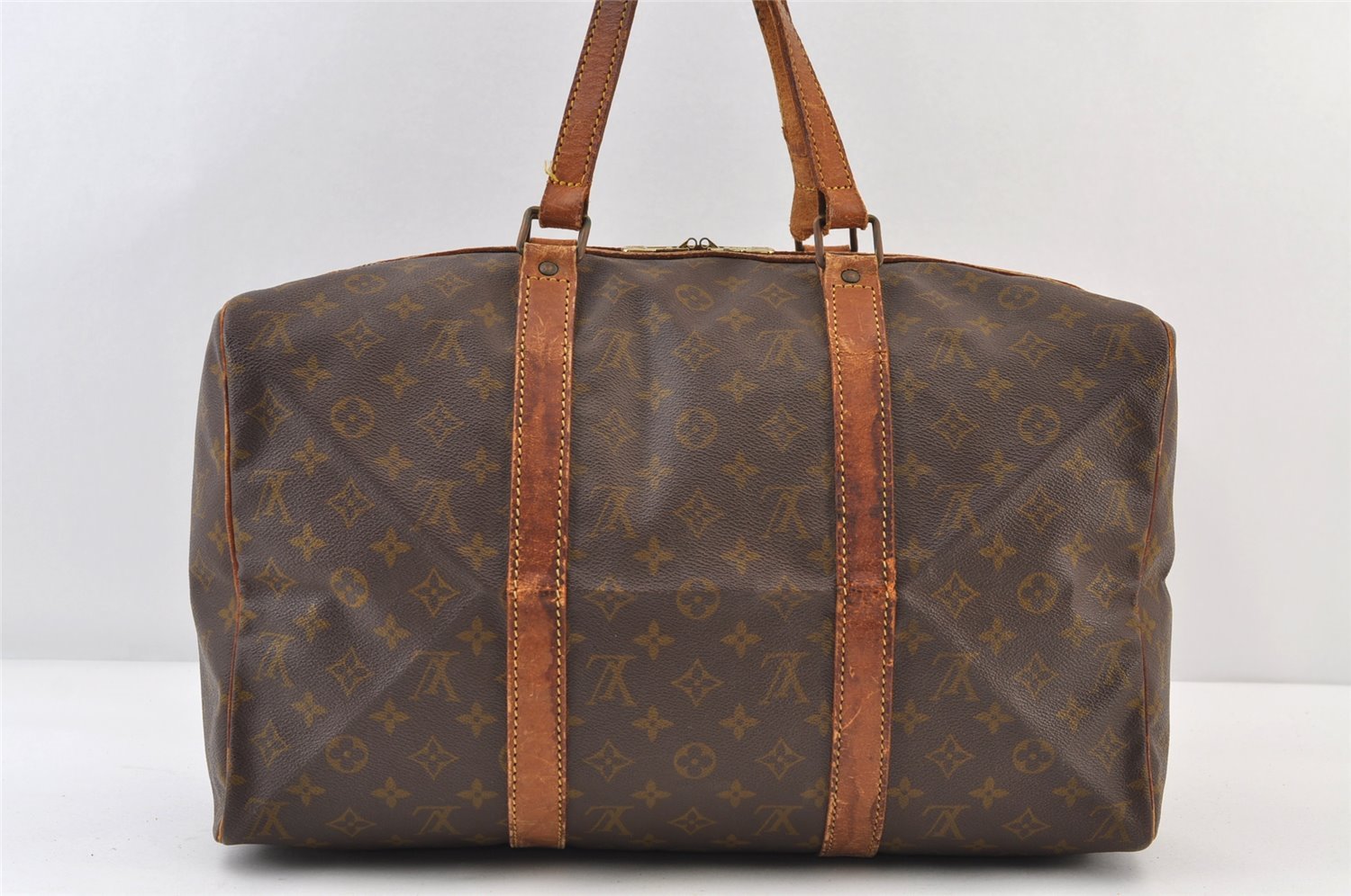 Authentic Louis Vuitton Monogram Sac Souple 45 Hand Boston Bag M41624 Junk 9694I