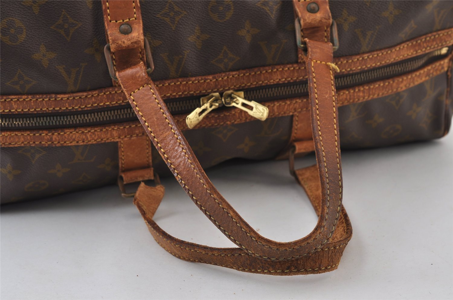 Authentic Louis Vuitton Monogram Sac Souple 45 Hand Boston Bag M41624 Junk 9694I