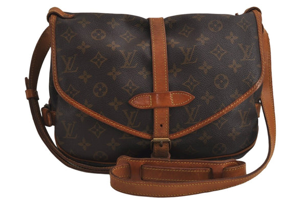 Authentic Louis Vuitton Monogram Saumur 30 Shoulder Cross Bag M42256 LV 9695J