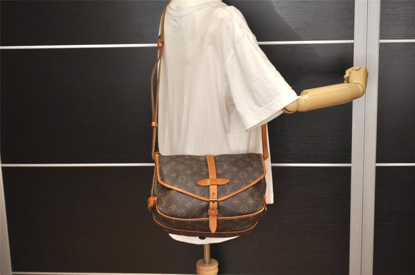 Authentic Louis Vuitton Monogram Saumur 30 Shoulder Cross Bag M42256 LV 9695J