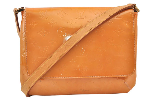Authentic Louis Vuitton Vernis Thompson Street Shoulder Bag M91070 Yellow 9700J