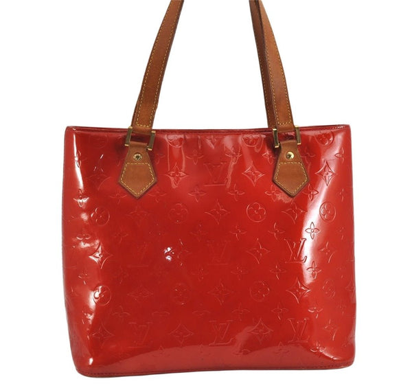 Authentic Louis Vuitton Vernis Houston Shoulder Hand Bag Red M91092 LV 9701J