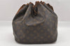 Authentic Louis Vuitton Monogram Petit Noe M42226 Shoulder Drawstring Bag 9703I
