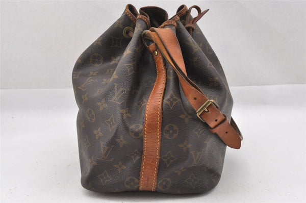 Authentic Louis Vuitton Monogram Petit Noe M42226 Shoulder Drawstring Bag 9703I
