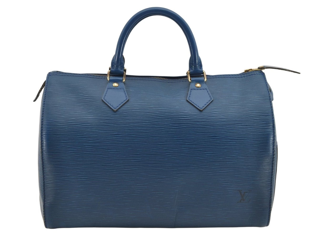 Authentic Louis Vuitton Epi Speedy 30 Hand Boston Bag Blue M43005 LV 9703J