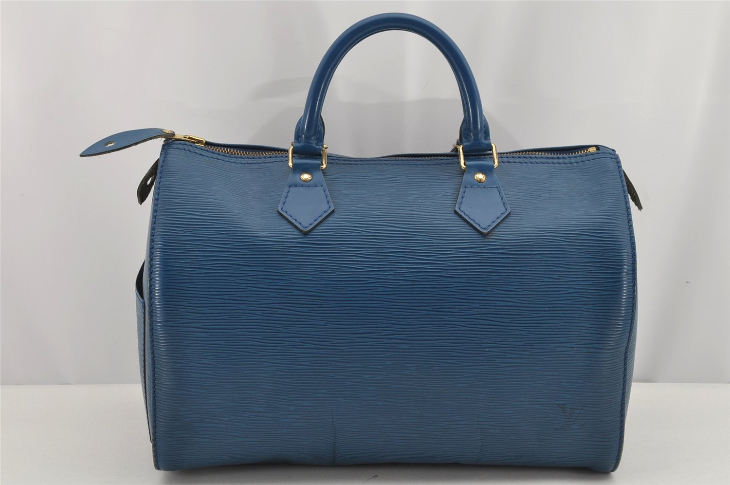 Authentic Louis Vuitton Epi Speedy 30 Hand Boston Bag Blue M43005 LV 9703J