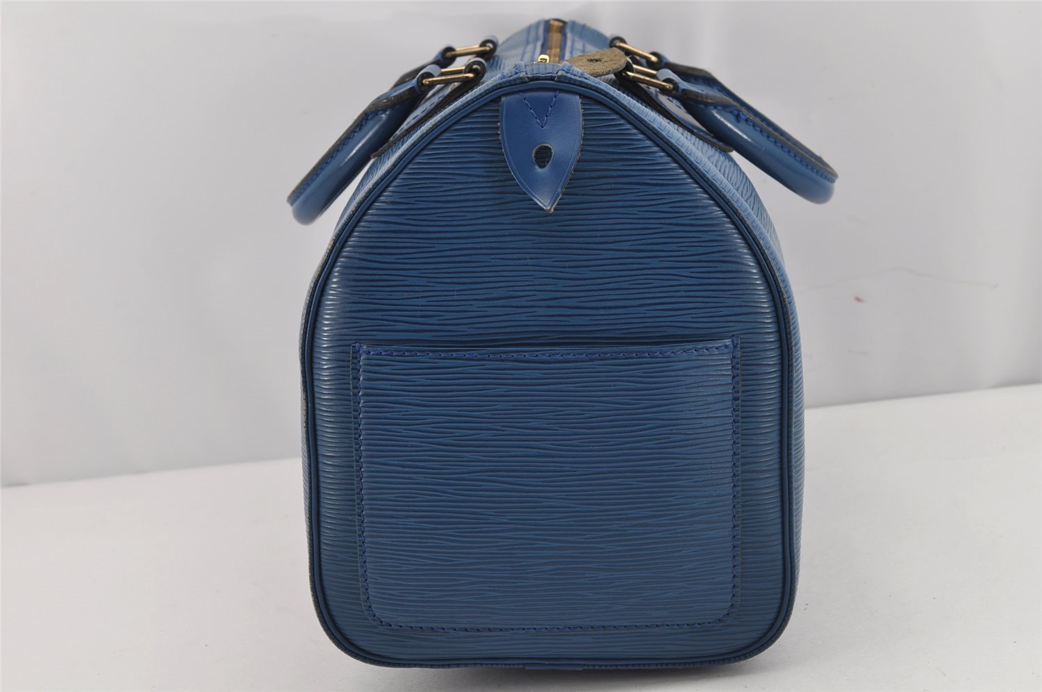 Authentic Louis Vuitton Epi Speedy 30 Hand Boston Bag Blue M43005 LV 9703J