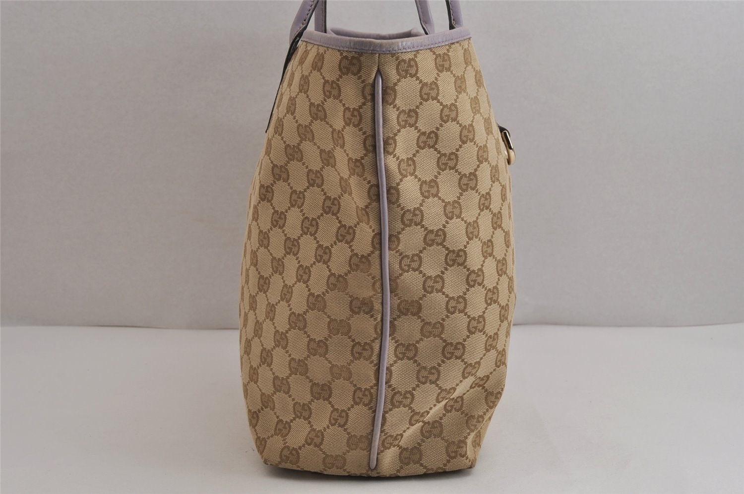 Authentic GUCCI New Britt Shoulder Tote Bag GG Canvas Leather 169945 Beige 9709J