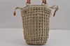 Authentic GUCCI Bamboo Drawstring Hand Bag Purse Suede Leather Beige 9710J