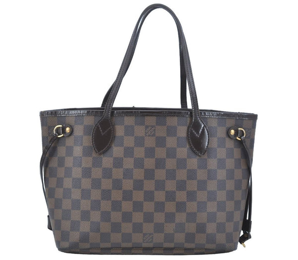 Authentic Louis Vuitton Damier Neverfull PM Shoulder Tote Bag N51109 LV 9711H