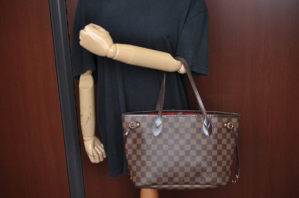 Authentic Louis Vuitton Damier Neverfull PM Shoulder Tote Bag N51109 LV 9711H