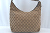 Authentic GUCCI Shoulder Bag GG Canvas Leather Brown 9711J