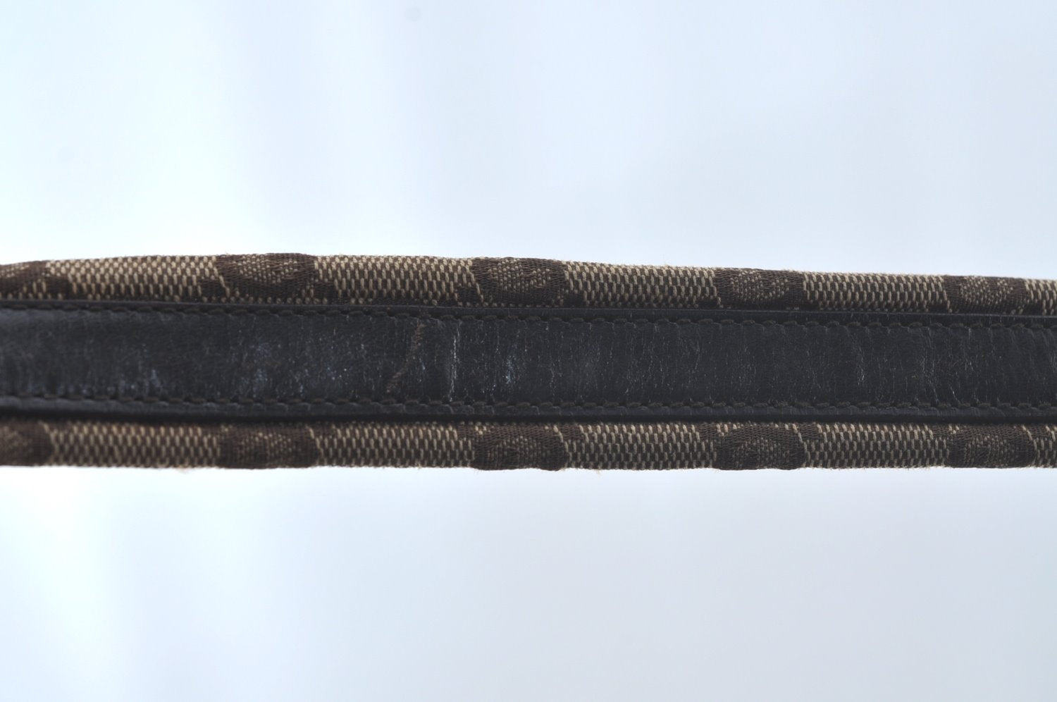 Authentic GUCCI Shoulder Bag GG Canvas Leather Brown 9711J