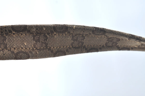 Authentic GUCCI Shoulder Bag GG Canvas Leather Brown 9711J