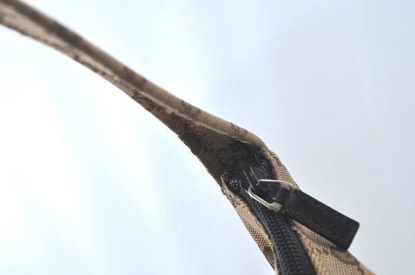 Authentic GUCCI Shoulder Bag GG Canvas Leather Brown 9711J