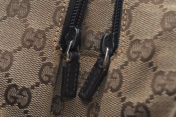 Authentic GUCCI Shoulder Bag GG Canvas Leather Brown 9711J