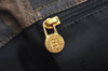 Authentic FENDI Vintage Pequin Hand Tote Bag Purse PVC Leather Brown Black 9720G