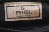 Authentic FENDI Vintage Pequin Hand Tote Bag Purse PVC Leather Brown Black 9720G