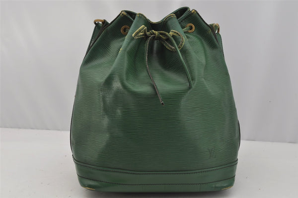 Authentic Louis Vuitton Epi Noe Shoulder Drawstring Bag Green M44004 LV 9720I